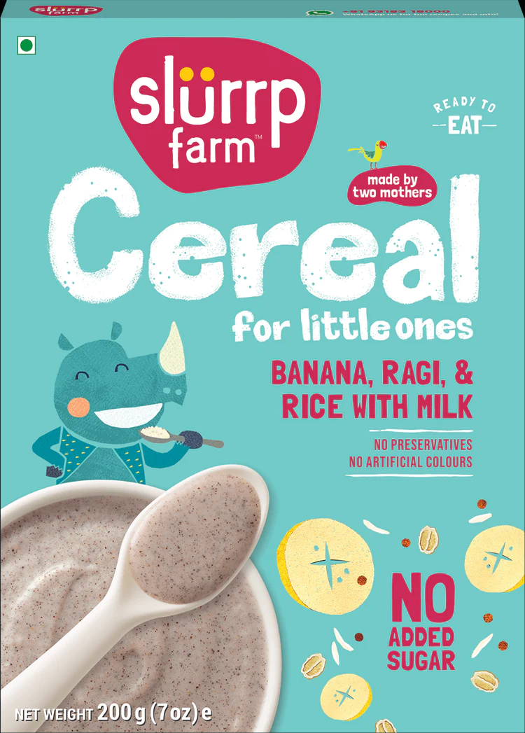 Slurrp Farm Cereal for Toddlers - Banana, Ragi & Rice Cereal (200gms)