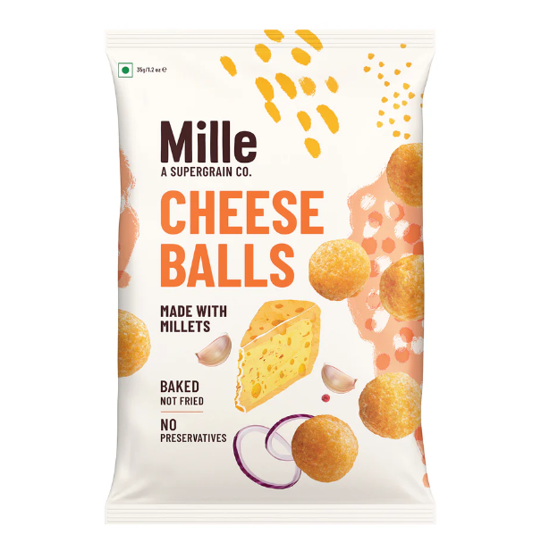 Slurrp Farm Mille - Millet Snack Puff / Cheese Balls / Jowar Puff (Cheese, Chatapata Treat & Magic Masala) - 35 gms