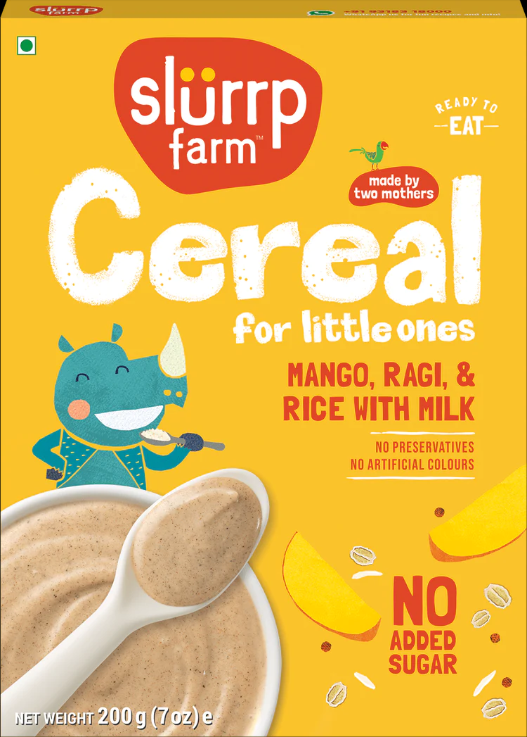 Slurrp Farm Cereal for Toddlers - Mango, Ragi and Rice 200 gms