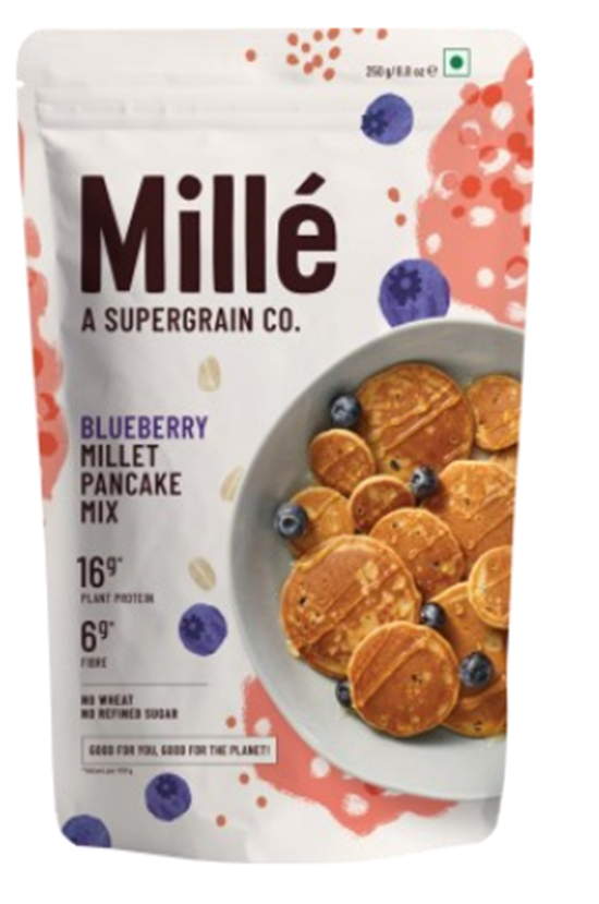 Slurrp farm / Mille Protein Blueberry Pancake Mix for adults  (250 gms) Loaded with plant based proteins