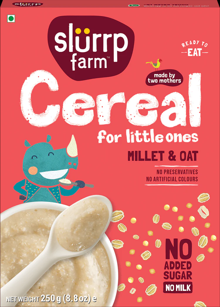 Slurrp Farm Cereal for Toddlers - Millet Oat Porridge (Daliya/Suji substitute) 200 gms