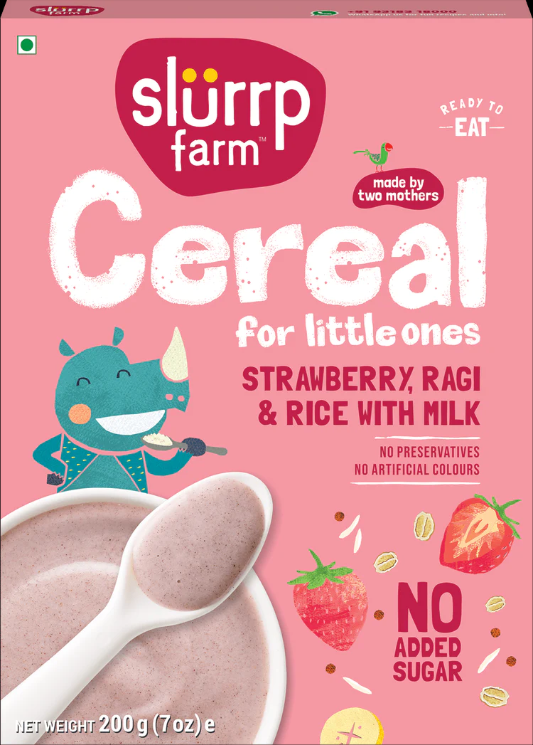 Slurrp Farm cereals for little one - Strawberry, Ragi & Rice Cereal 200 gms