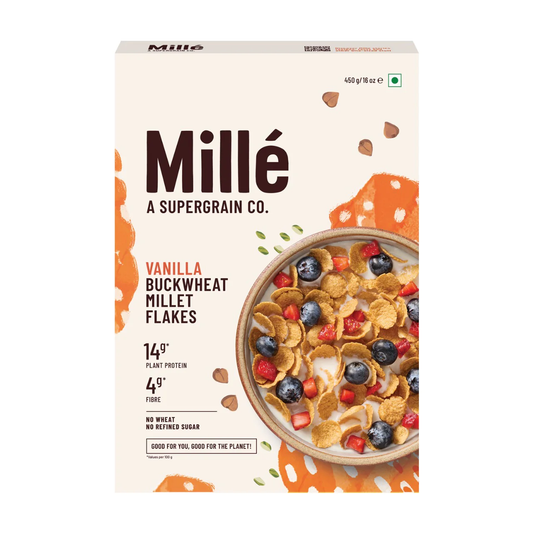 Millie Buckwheat Millet Flakes 450 gms (Vanilla)